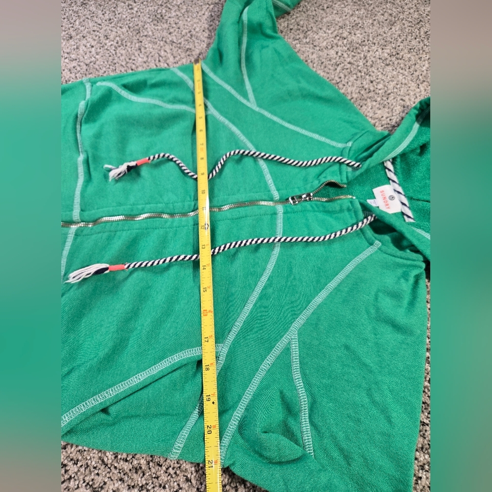 SUNDRY Horizon Zip-up Hoodie in Kelly Green Womens Size XS Cropped Relaxed EUC - Picture 8 of 12